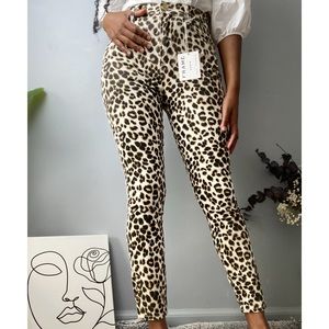 NWT FRAME Ali Leopard Print High Waist